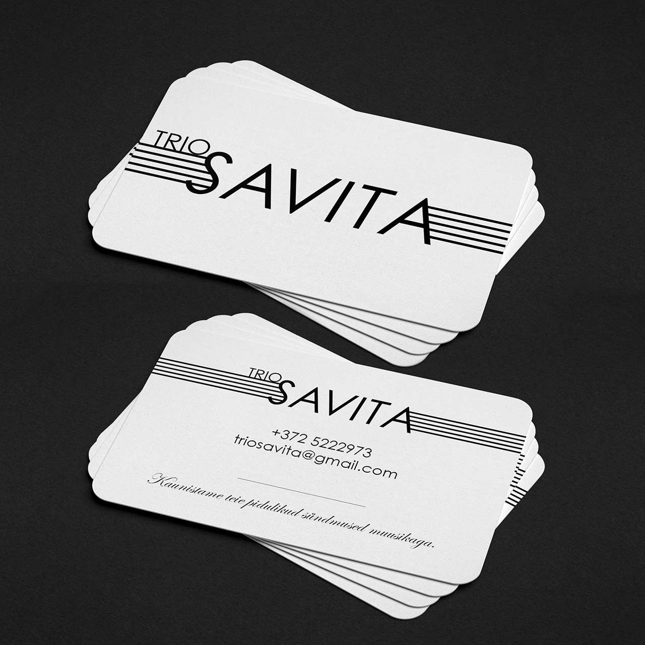 Savita Trio logo and business cards